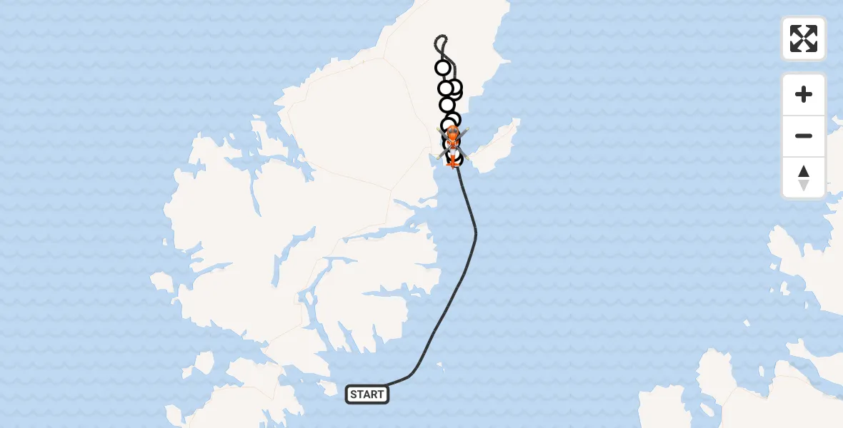 Flight route Coastguard Helicopter Inner Seas - Stornoway Airport, 08 July 2026, 16:16