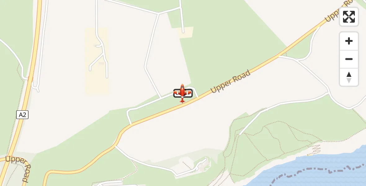 Flight route Coastguard Drone Langdon Battery Heliport - Swingate Airfield, 08 July 2026, 16:16
