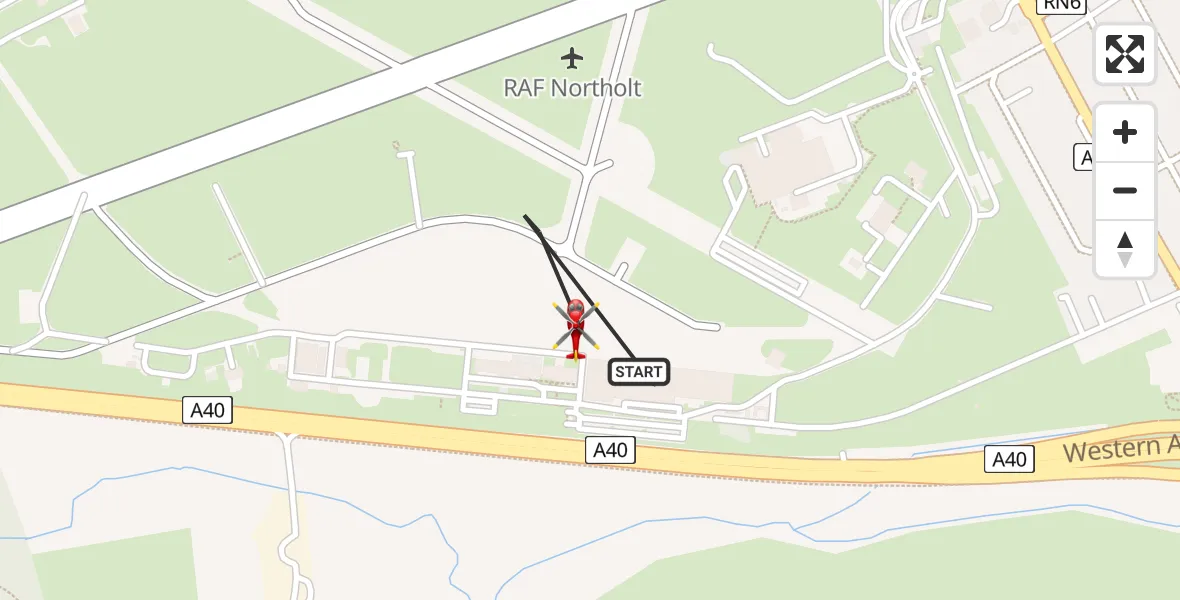 Flight route Air Ambulance Helicopter RAF Northolt - RAF Northolt, 08 July 2026, 21:46
