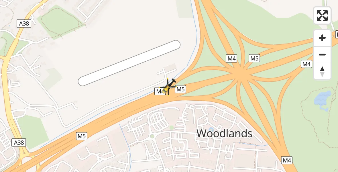 Flight route Police Helicopter Almondsbury Helicopter Base - Almondsbury Helicopter Base, 09 July 2026, 08:47