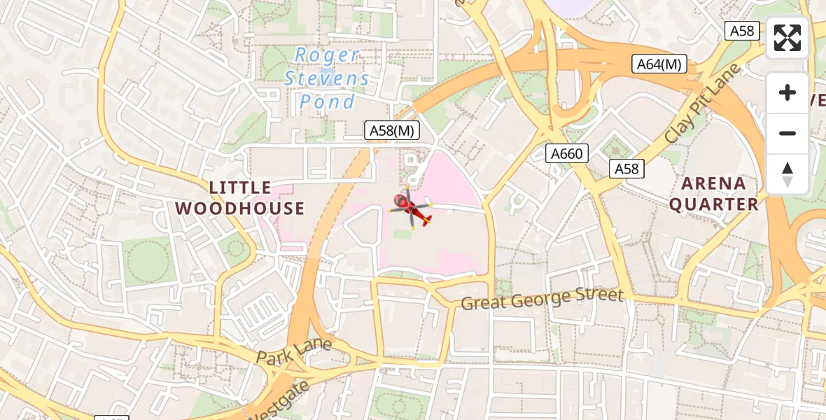 Flight route Air Ambulance Helicopter Woodhouse - Woodhouse, 09 July 2026, 09:24