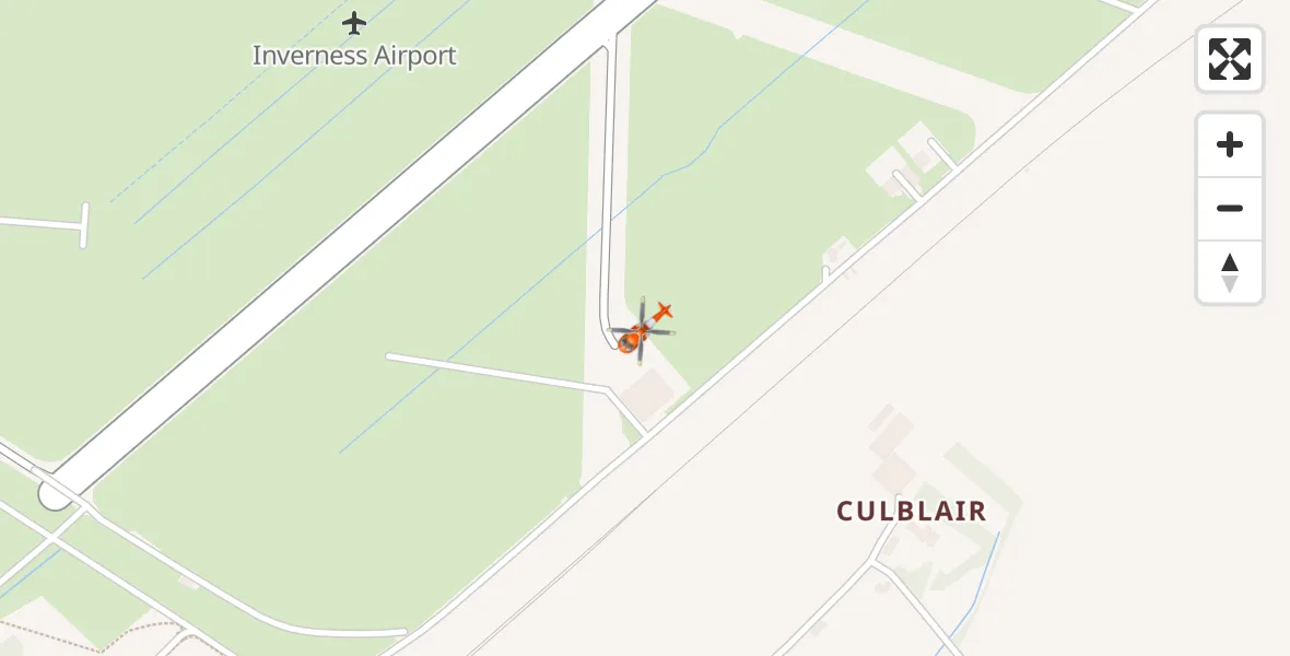 Flight route Coastguard Helicopter Inverness Airport - Inverness Airport, 09 July 2026, 11:04