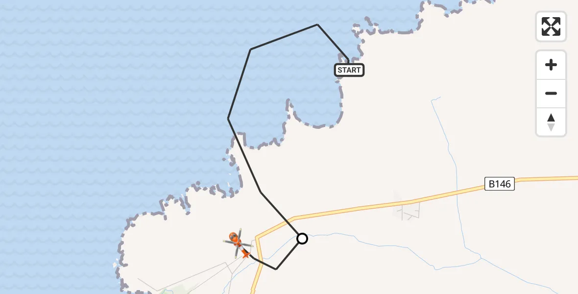 Flight route Coastguard Helicopter Inner Seas - Inner Seas, 09 July 2026, 13:03