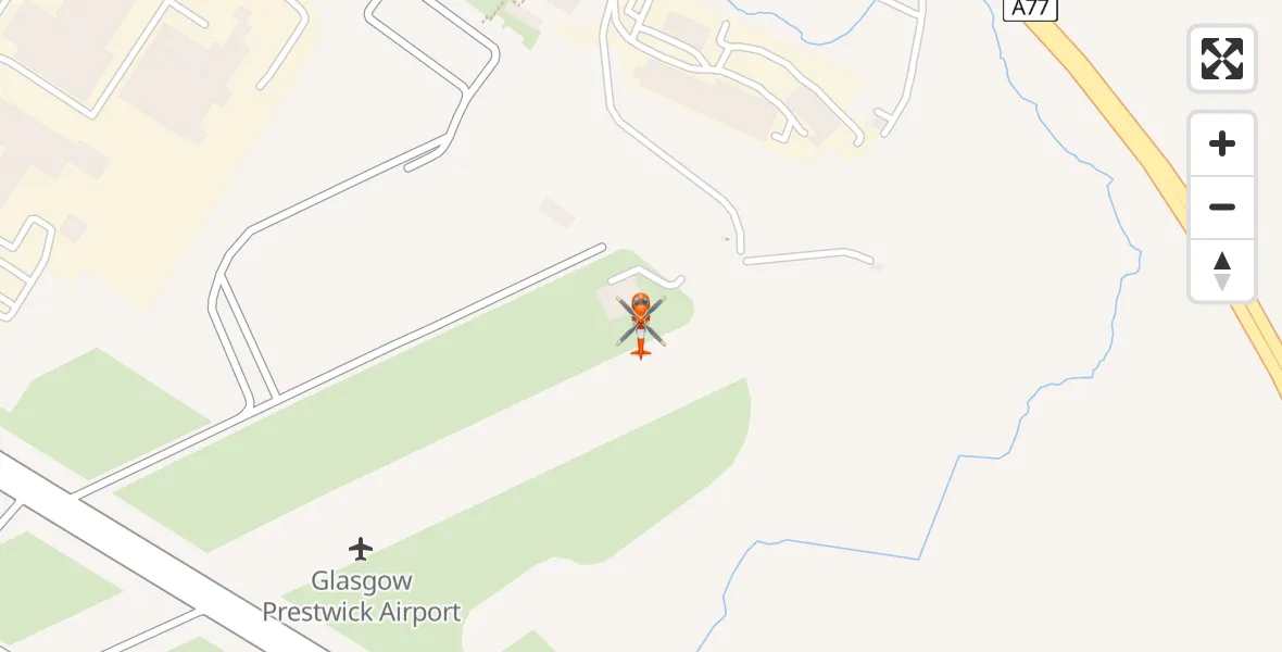 Flight route Coastguard Helicopter Glasgow Prestwick Airport - Glasgow Prestwick Airport, 09 July 2026, 14:11
