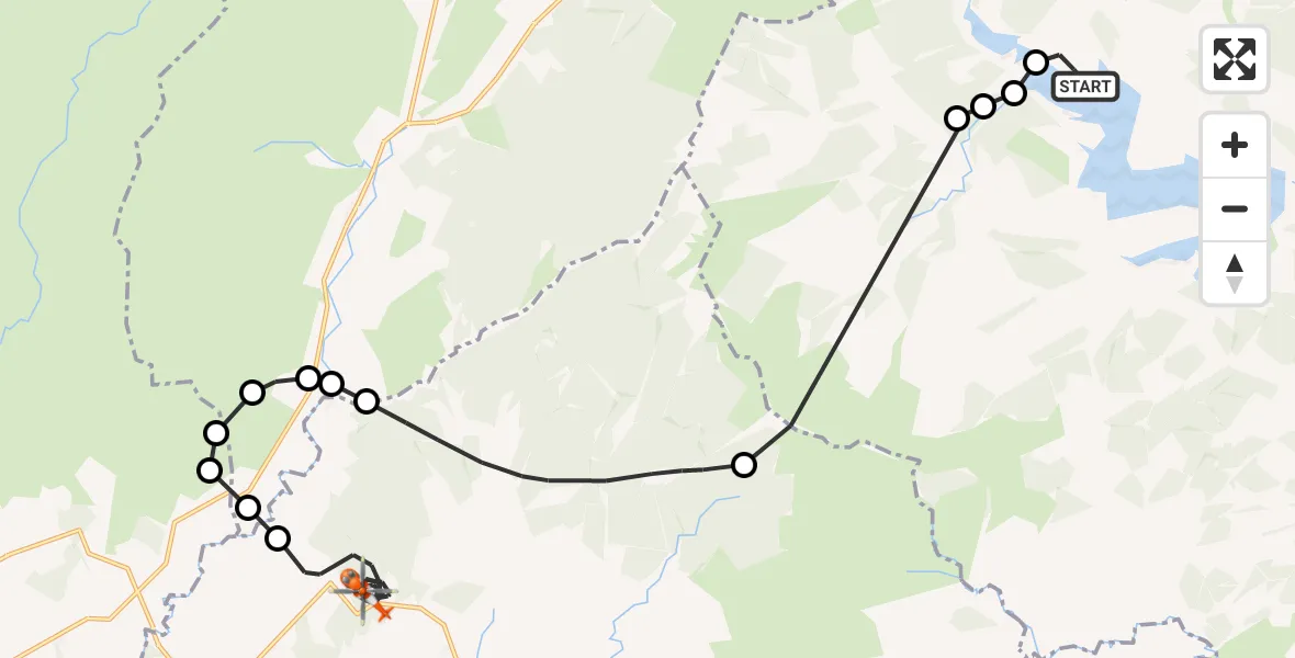 Flight route Coastguard Helicopter Kielder - Nicholforest, 09 July 2026, 14:13