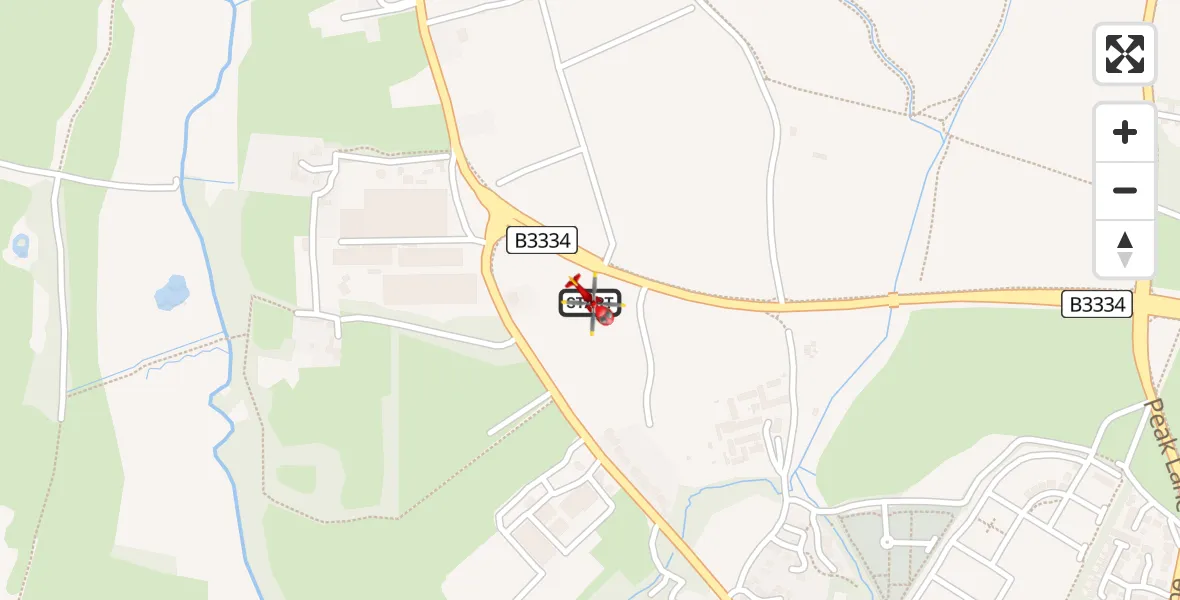 Flight route Air Ambulance Helicopter Fareham - Stubbington, 09 July 2026, 20:24