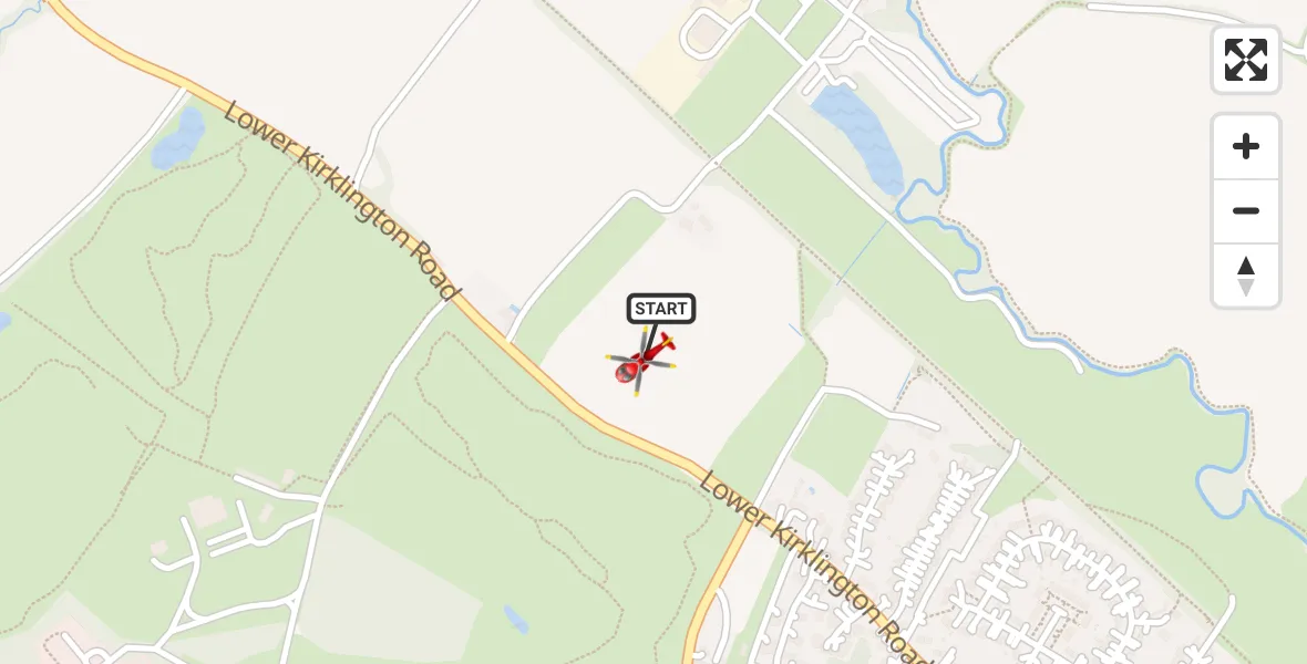 Flight route Air Ambulance Helicopter Southwell CP - Southwell CP, 10 July 2026, 06:40