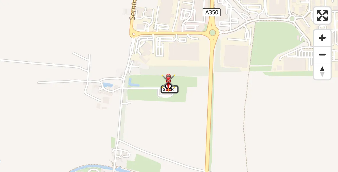 Flight route Air Ambulance Helicopter Wiltshire Air Ambulance - Melksham, 10 July 2026, 10:52
