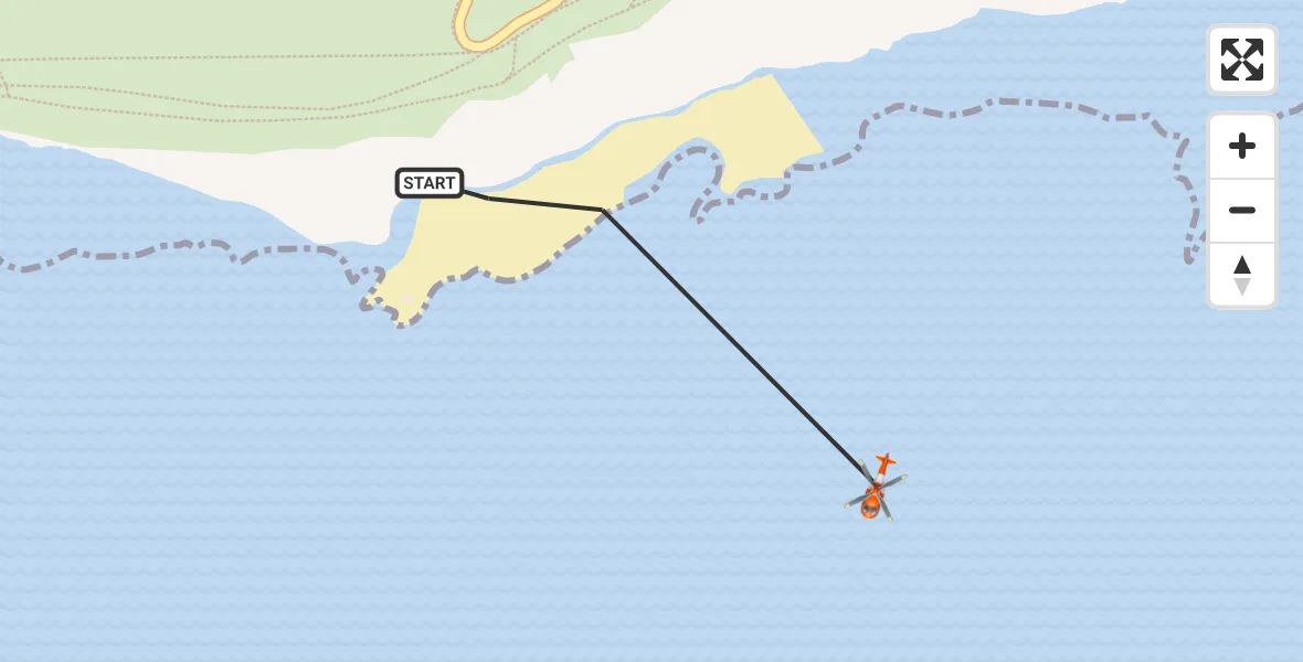 Flight route Coastguard Helicopter Eastbourne - English Channel, 10 July 2026, 12:31
