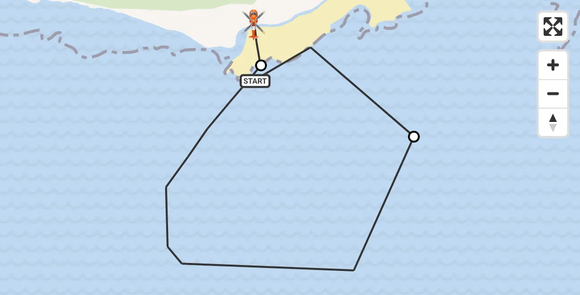 Flight route Coastguard Helicopter Eastbourne - Eastbourne, 10 July 2026, 12:44