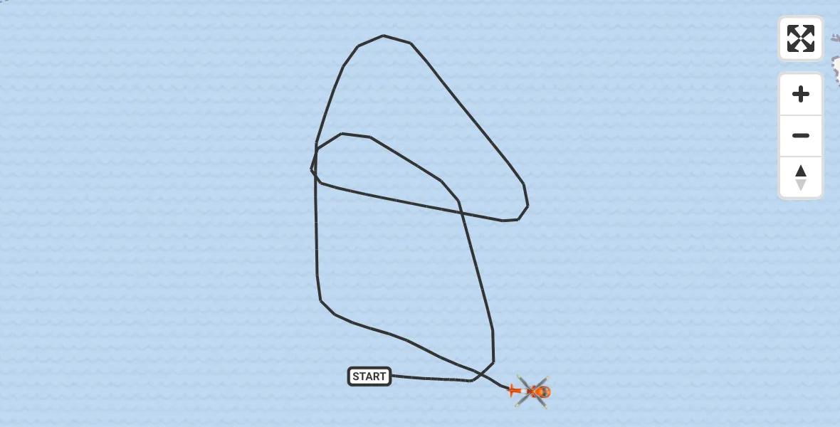 Flight route Coastguard Helicopter English Channel - English Channel, 10 July 2026, 14:30