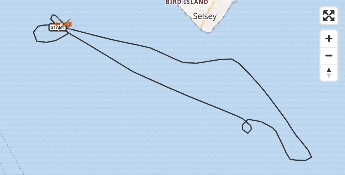 Flight route Coastguard Helicopter English Channel - English Channel, 10 July 2026, 14:37