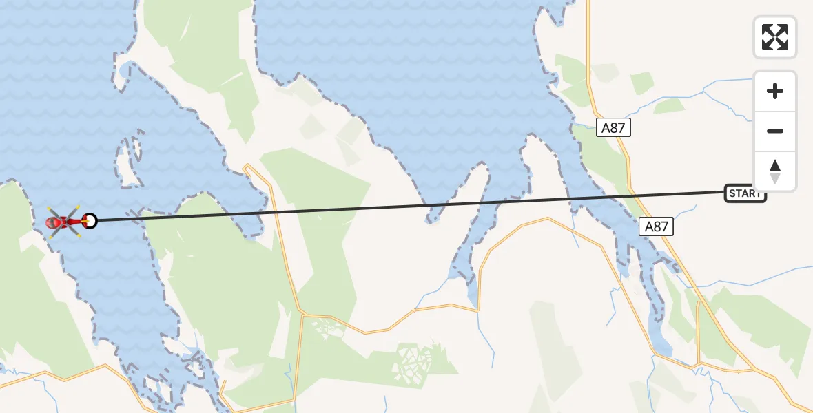 Flight route Air Ambulance Helicopter Creag a' Charnaich - Inner Seas, 10 July 2026, 15:49