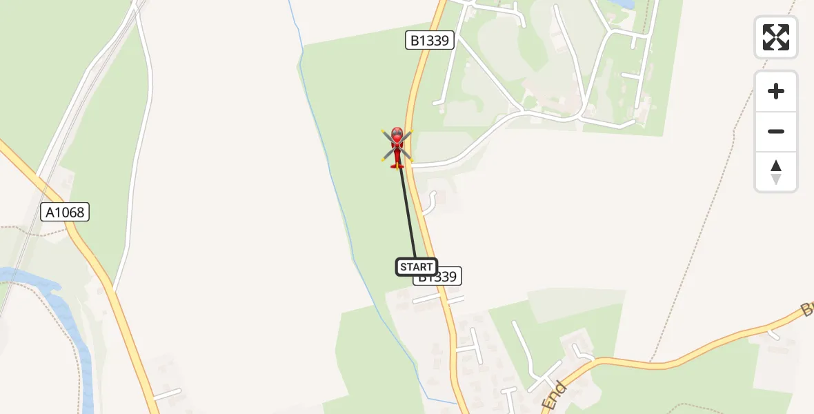 Flight route Air Ambulance Helicopter Hipsburn - Hipsburn, 10 July 2026, 16:43