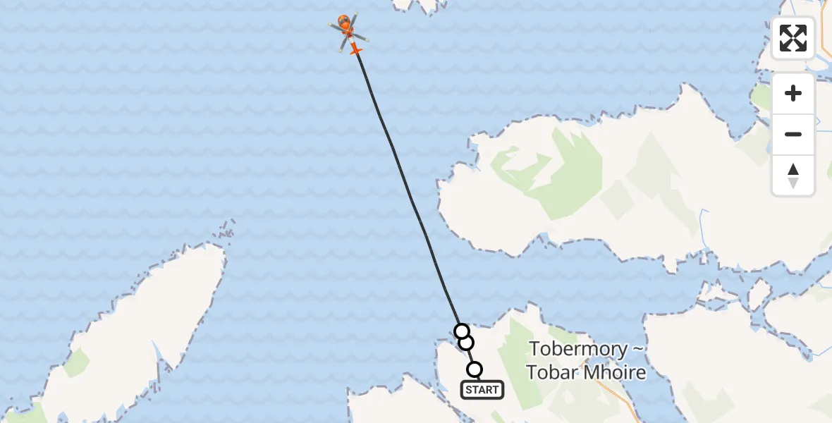 Flight route Coastguard Helicopter Baliacrach - Inner Seas, 10 July 2026, 17:05