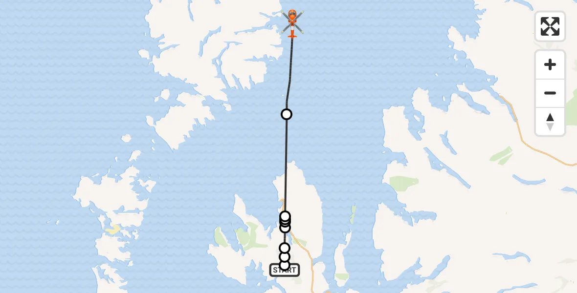 Flight route Coastguard Helicopter Struan - An Sruthan - Inner Seas, 10 July 2026, 17:27