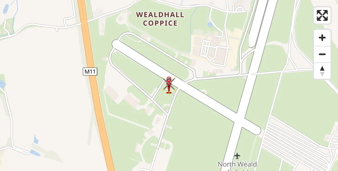 Flight route Air Ambulance Helicopter North Weald Airfield - North Weald Airfield, 11 July 2026, 11:30