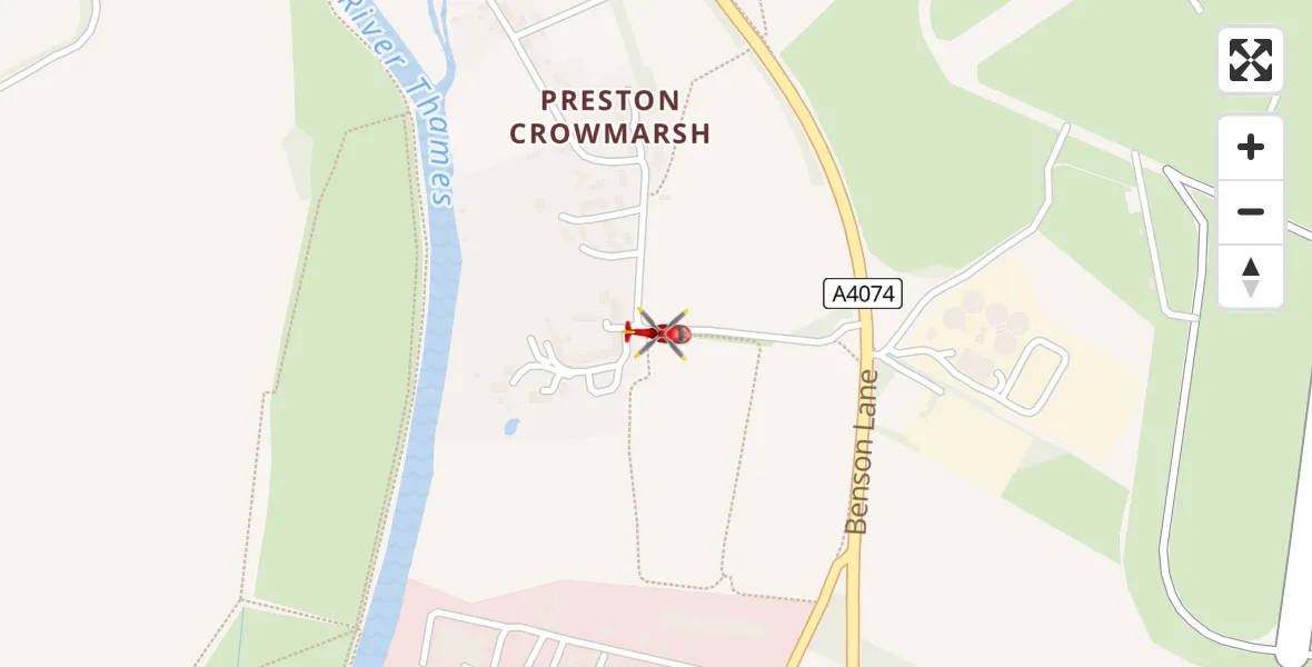 Flight route Air Ambulance Helicopter RAF Benson - RAF Benson, 11 July 2026, 11:55