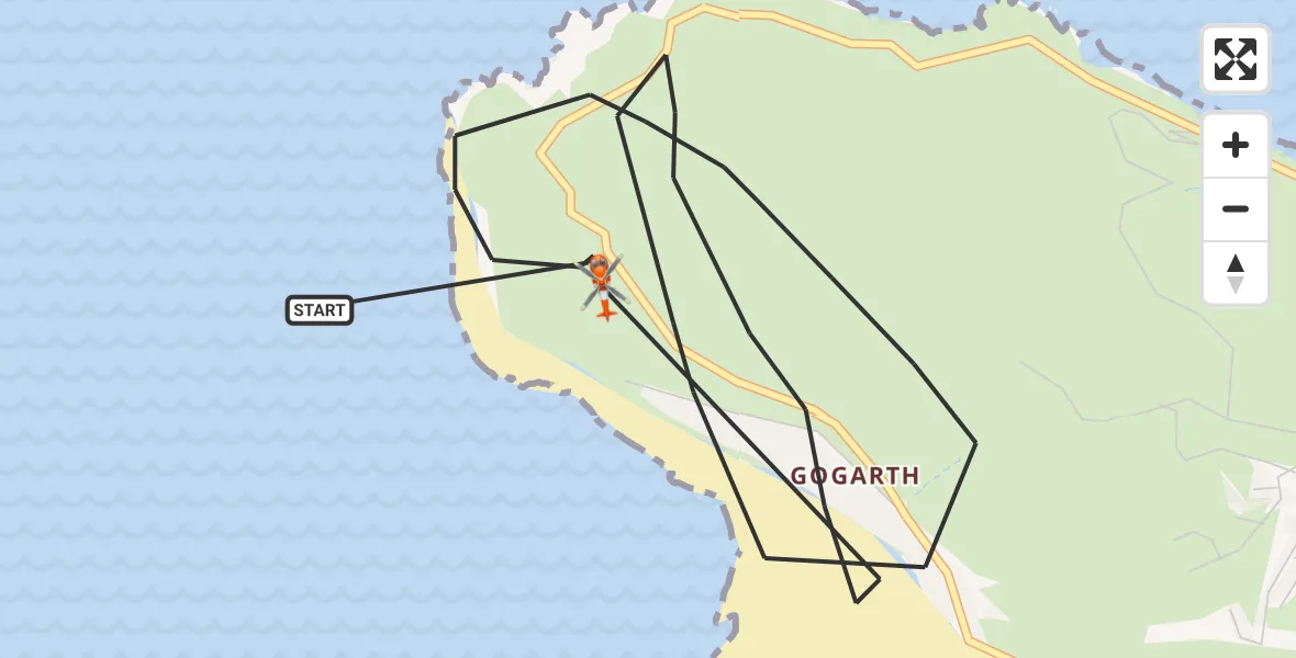 Flight route Coastguard Helicopter Llandudno - Llandudno, 11 July 2026, 12:17