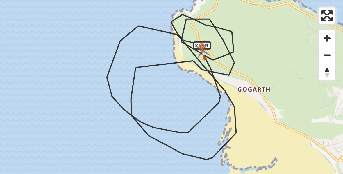 Flight route Coastguard Helicopter Llandudno - Llandudno, 11 July 2026, 12:30