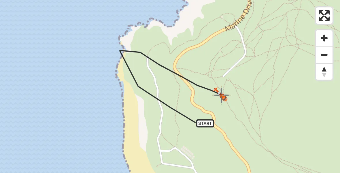 Flight route Coastguard Helicopter Llandudno - Llandudno, 11 July 2026, 12:46