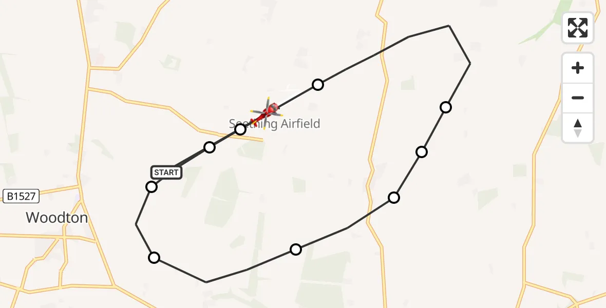 Flight route Air Ambulance Helicopter Seething - Seething Airfield, 11 July 2026, 12:55
