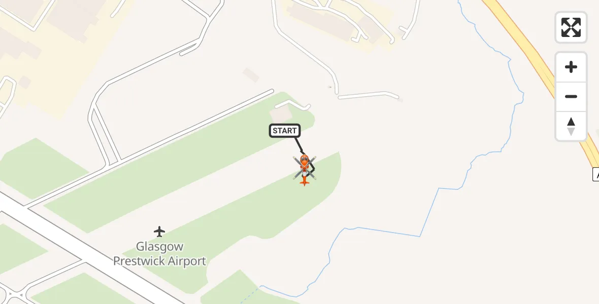 Flight route Coastguard Helicopter Glasgow Prestwick Airport - Glasgow Prestwick Airport, 11 July 2026, 13:33