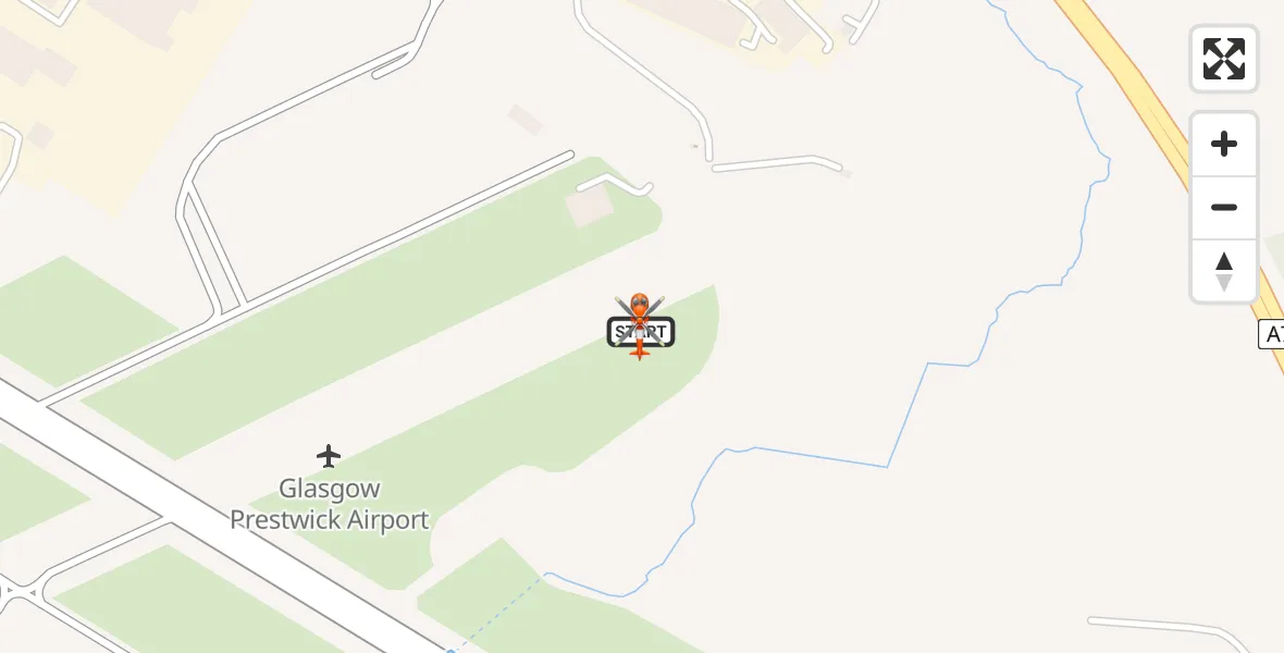 Flight route Coastguard Helicopter Glasgow Prestwick Airport - Glasgow Prestwick Airport, 11 July 2026, 13:58