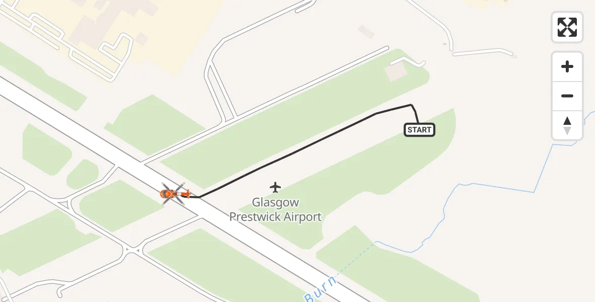 Flight route Coastguard Helicopter Glasgow Prestwick Airport - Glasgow Prestwick Airport, 11 July 2026, 14:06