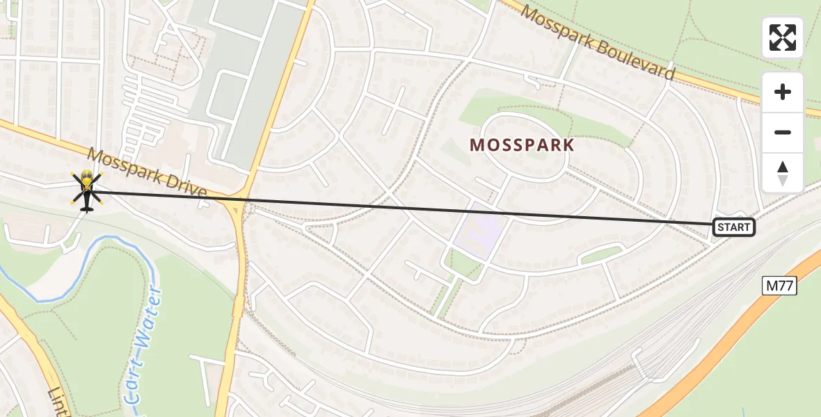 Flight route Police Helicopter Glasgow - Glasgow, 11 July 2026, 14:09