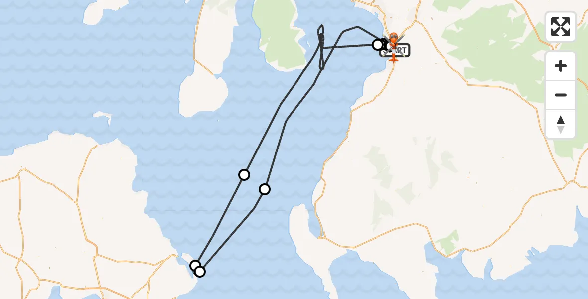 Flight route Coastguard Helicopter Glasgow Prestwick Airport - Glasgow Prestwick Airport, 11 July 2026, 14:15