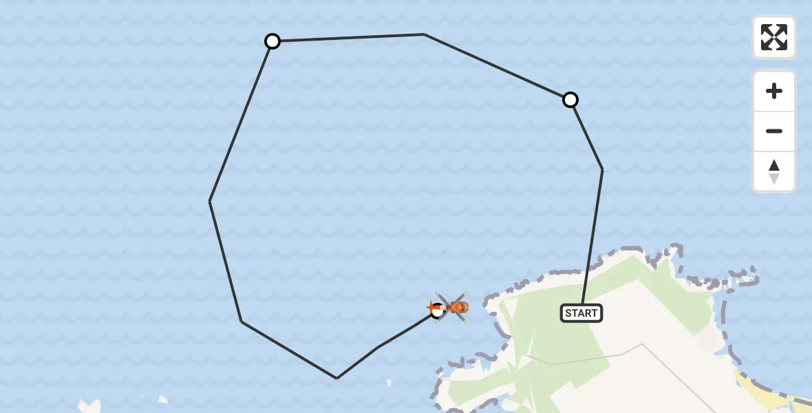 Flight route Coastguard Helicopter Constantine Bay - Constantine Bay, 11 July 2026, 14:20