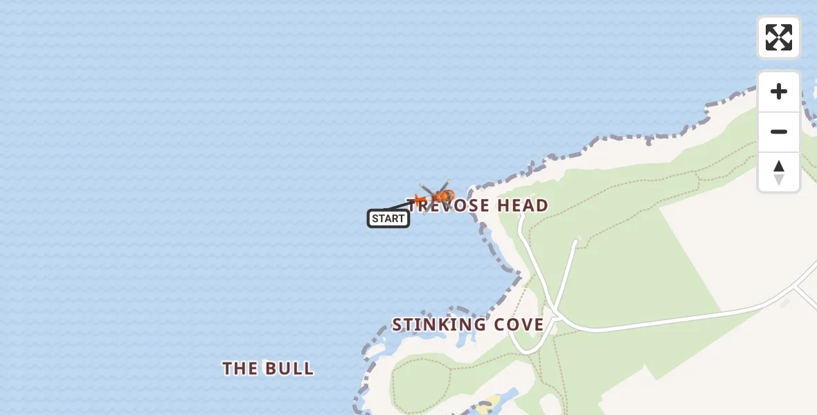 Flight route Coastguard Helicopter Constantine Bay - Constantine Bay, 11 July 2026, 14:23