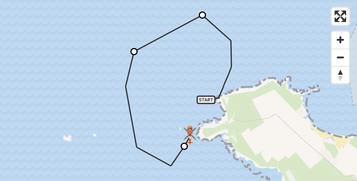 Flight route Coastguard Helicopter Constantine Bay - Constantine Bay, 11 July 2026, 14:27