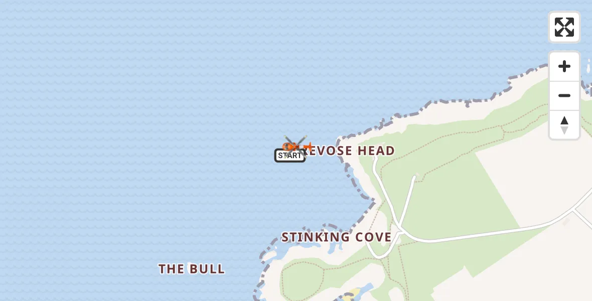 Flight route Coastguard Helicopter Constantine Bay - Constantine Bay, 11 July 2026, 14:52