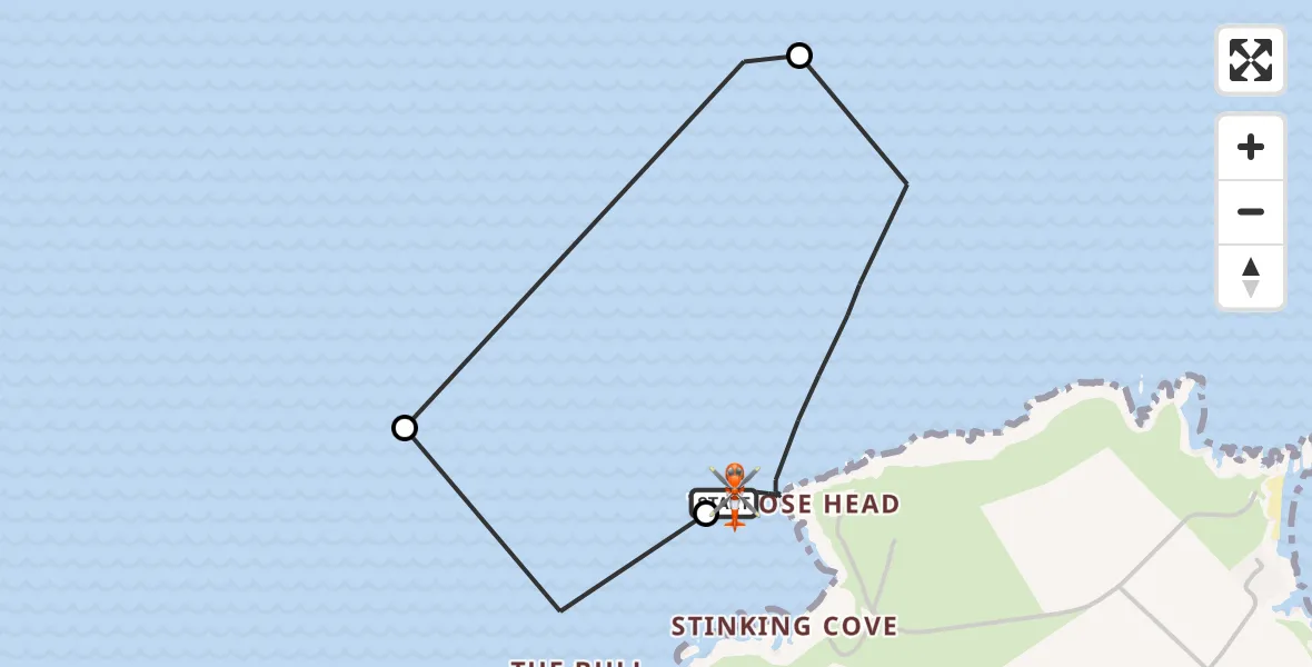 Flight route Coastguard Helicopter Constantine Bay - Constantine Bay, 11 July 2026, 14:55