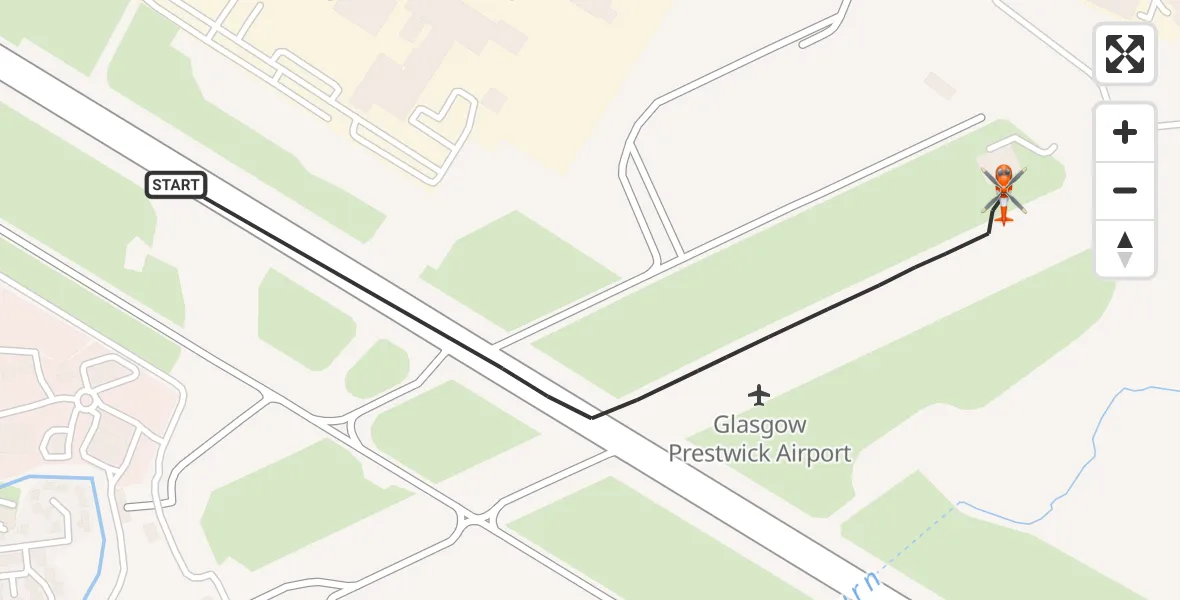 Flight route Coastguard Helicopter Glasgow Prestwick Airport - Glasgow Prestwick Airport, 11 July 2026, 15:39