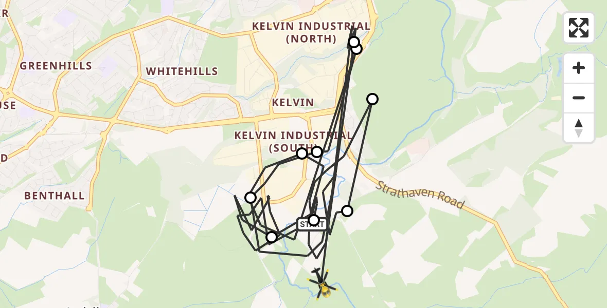 Flight route Police Helicopter Kelvin - Kelvin, 11 July 2026, 17:10