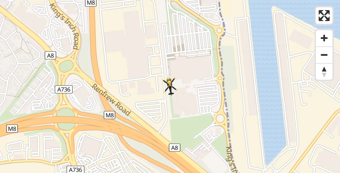 Flight route Police Helicopter Renfrew - Renfrew, 11 July 2026, 17:34