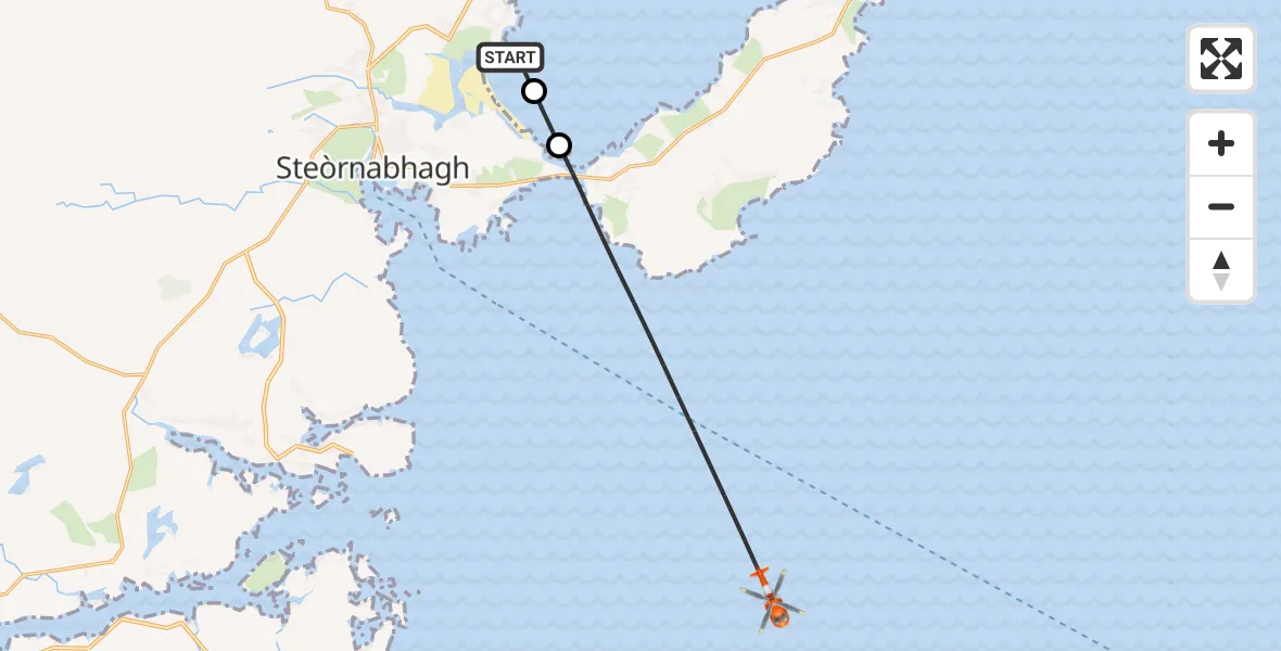 Flight route Coastguard Helicopter Àird Thunga - Inner Seas, 12 July 2026, 08:52
