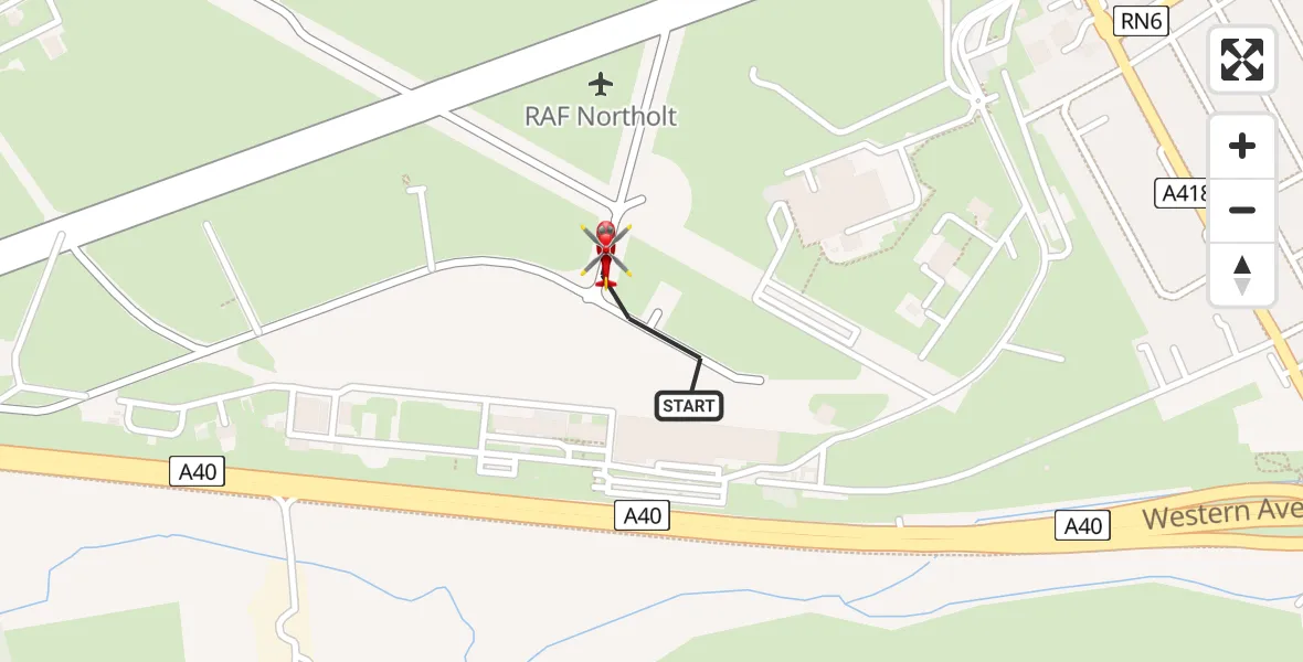 Flight route Air Ambulance Helicopter RAF Northolt - RAF Northolt, 12 July 2026, 09:08