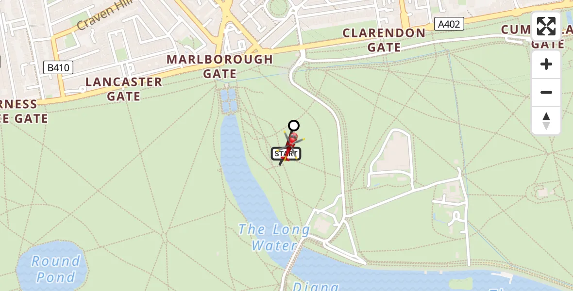 Flight route Air Ambulance Helicopter City of Westminster - City of Westminster, 12 July 2026, 09:21