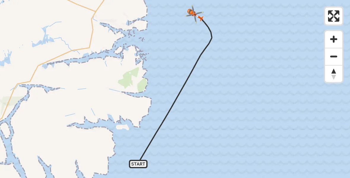 Flight route Coastguard Helicopter Inner Seas - Inner Seas, 12 July 2026, 10:44