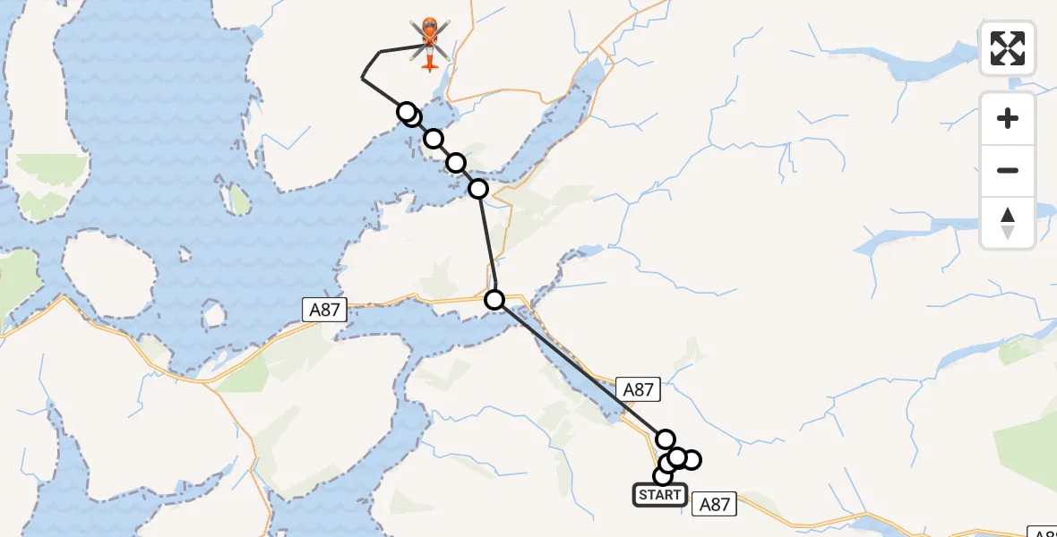 Flight route Coastguard Helicopter Achnagart Farm - Highland, 12 July 2026, 11:08