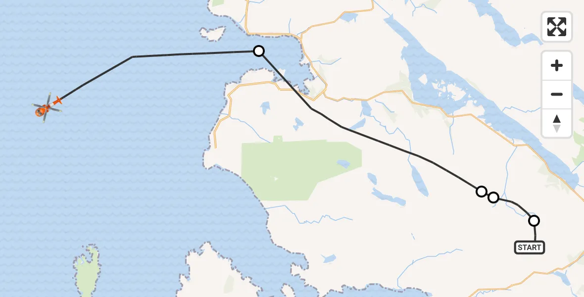 Flight route Coastguard Helicopter Coire an Laoigh - Inner Seas, 12 July 2026, 11:40