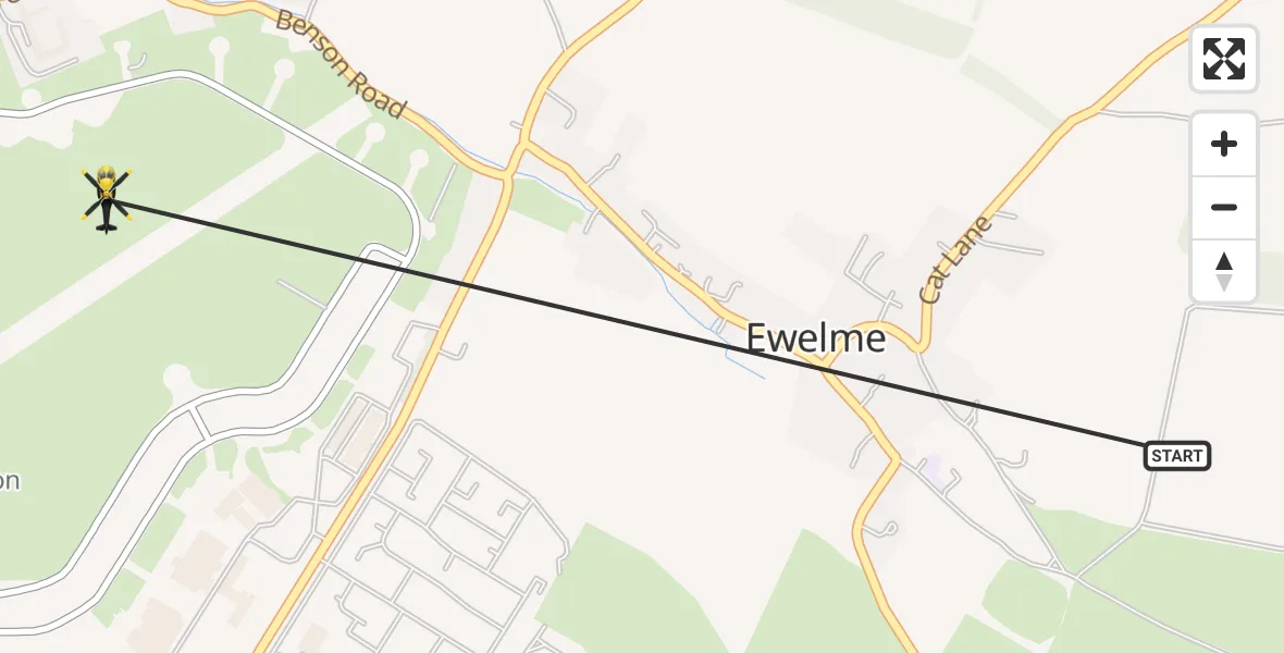 Flight route Police Helicopter Ewelme - RAF Benson, 12 July 2026, 12:27