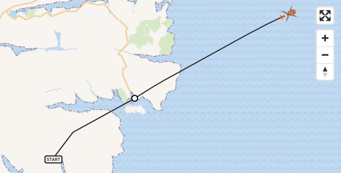 Flight route Coastguard Helicopter Ceann Chrionaig - Inner Seas, 12 July 2026, 14:32