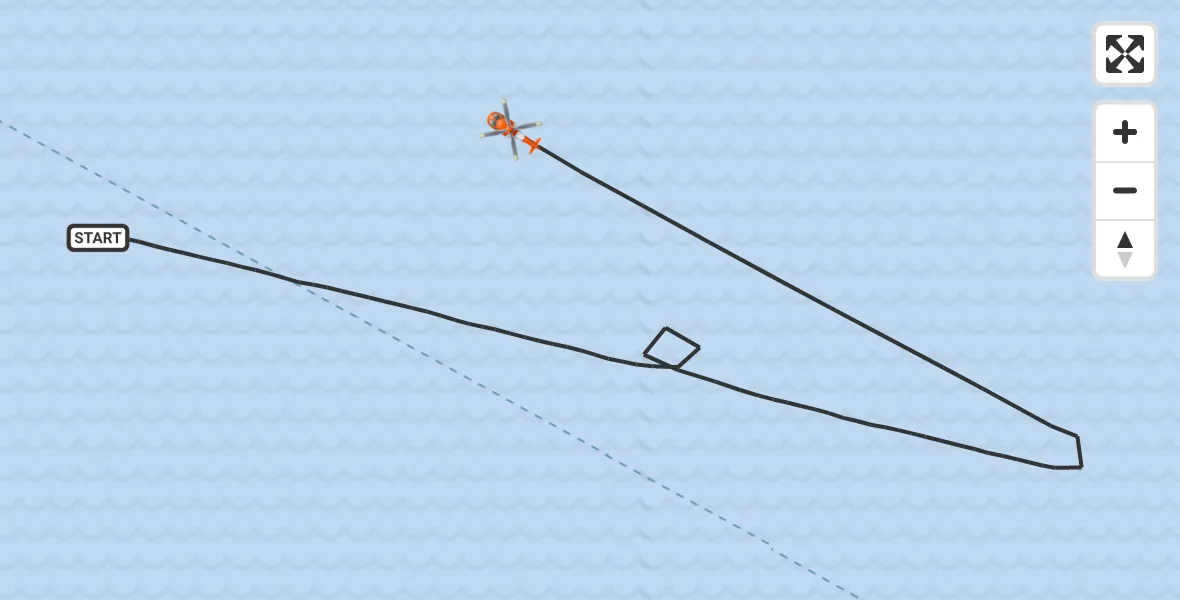 Flight route Coastguard Helicopter Inner Seas - Inner Seas, 12 July 2026, 14:43