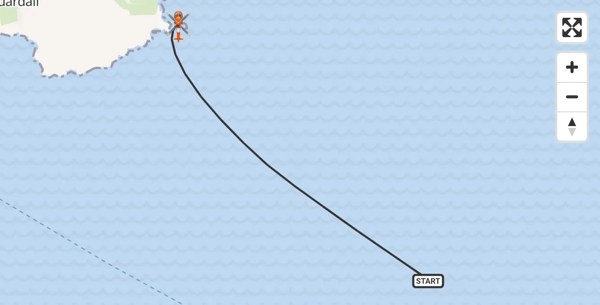 Flight route Coastguard Helicopter Inner Seas - Inner Seas, 12 July 2026, 15:06