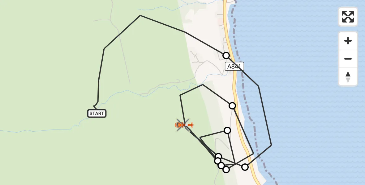 Flight route Coastguard Helicopter Corrie - Corrie, 12 July 2026, 15:07